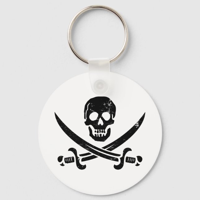 Porte-clés Jolly roger du drapeau pirate John Rackham (Calico (Recto)