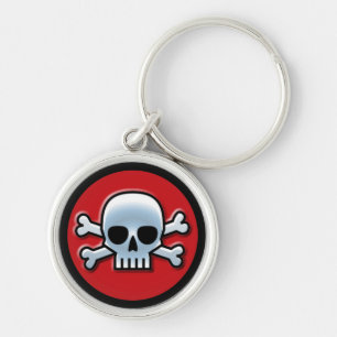 Porte-clés Jolly roger sur le rouge
