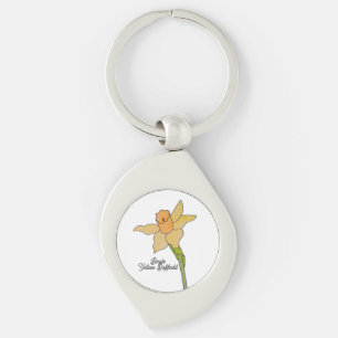 Porte-clés Jonquille jaune unique