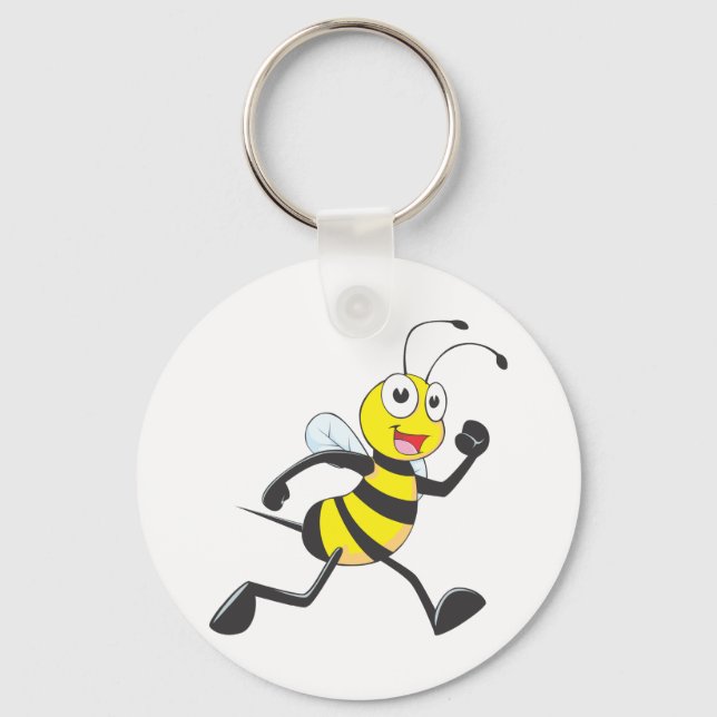Porte-clés Jote Bee Cartoon Running Jogging Chemise de marche (Recto)