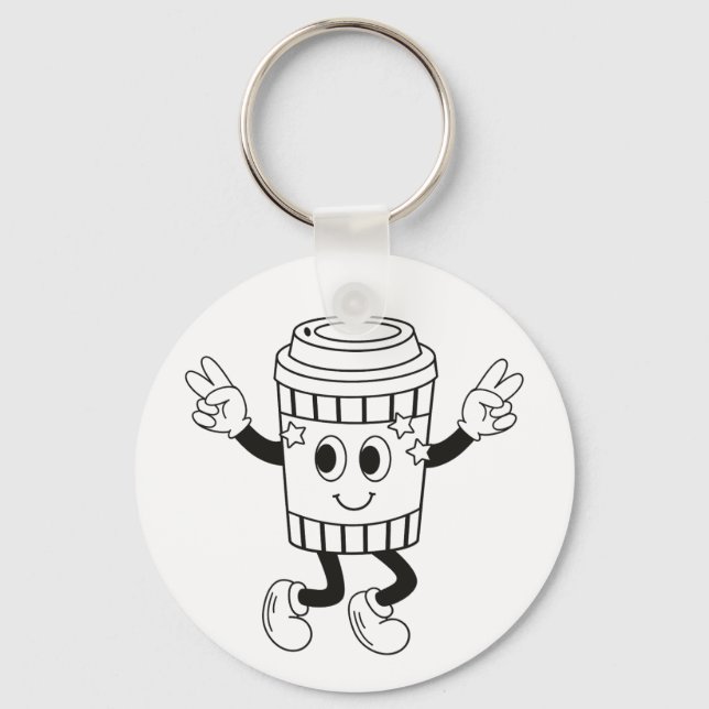 PORTE-CLÉS JOUE AVEC UNE TASSE MIGNONNE (Recto)