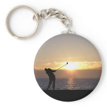 Jouer Au Golf Au Coucher Du Soleil