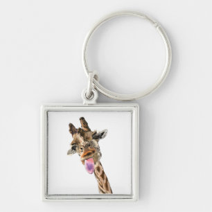 Porte-clés Jouer Drôle Giraffe Tongue Sortie Cadeau Porte - c