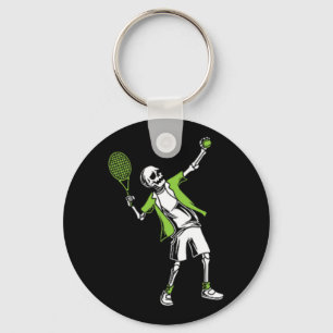 Porte-clés Jouer Tennis Costume Halloween Drôle Skull Skele