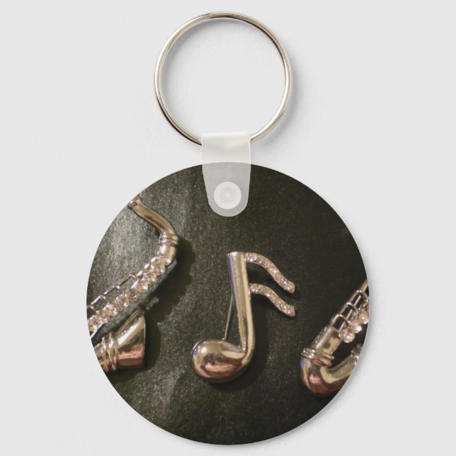 Porte-clés Jouer une note musicale sur ce Saxaphone (Recto)