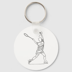 Porte-clés Joueur Badminton Dessin Jeu De Navette Pour Garçon