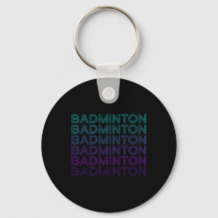 Porte-clés Joueur Badminton Équipe Entraîneur Retro