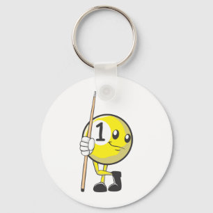 Porte-clés Joueur billard personnalisé tenant la clé de la cl
