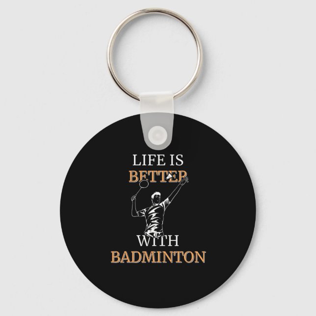 Porte-clés Joueur de Badminton (Recto)