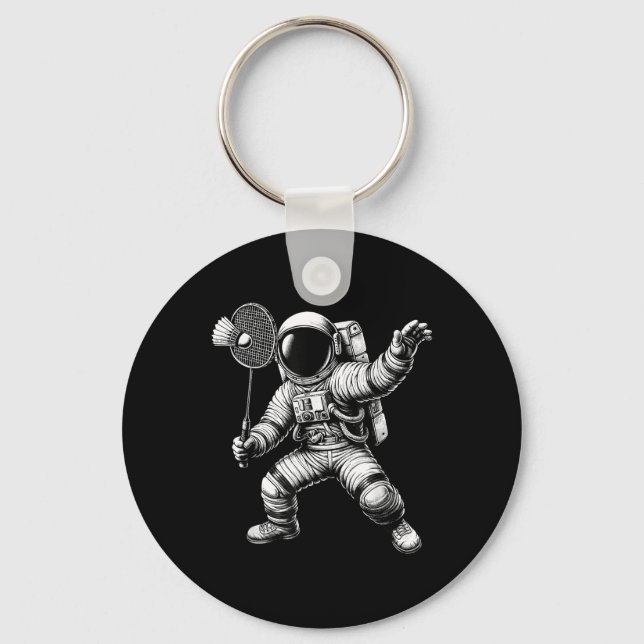 Porte-clés Joueur de badminton de l'astronaute spatial Navett (Recto)