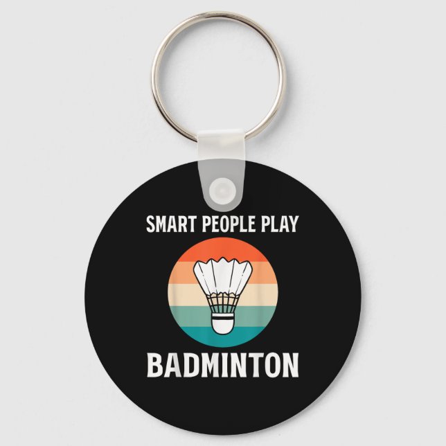 Porte-clés Joueur de badminton de shuttle drôle  (Recto)