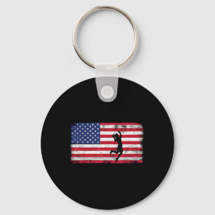 Porte-clés Joueur de badminton Drapeau Usa pour hommes femmes