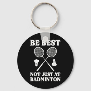 Porte-clés Joueur de badminton drôle commentateur de badminto