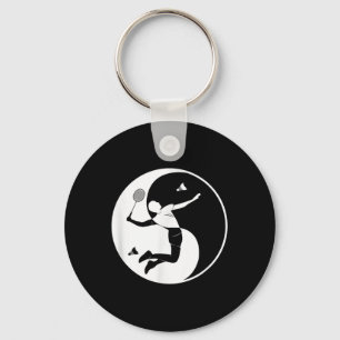 Porte-clés Joueur de badminton Jeu Volant Symbole Yin-yang Ba