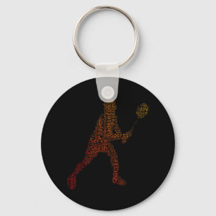 Porte-clés Joueur de badminton masculin, navette de squash fé