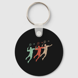 Porte-clés Joueur de badminton rétro smash navette vintage ba