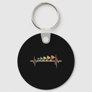 Porte-clés Joueur de badminton Rythme cardiaque rétro - Sport