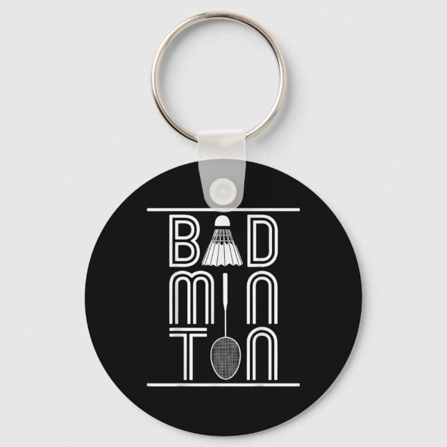 Porte-clés Joueur de badminton smashant la raquette (Recto)