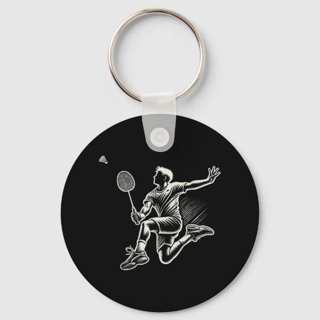 Porte-clés Joueur de badminton volant  (Recto)