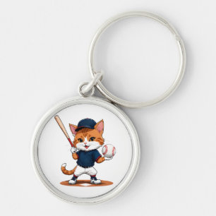 Porte-clés Joueur de baseball chat