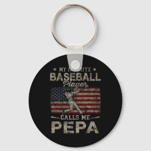 Porte-clés Joueur de baseball favori m'appelle Pepa père's Da