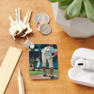 Porte-clés Joueur de baseball vintage sur Mound