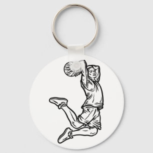 Porte-clés Joueur de basket-ball faisant Slam Dunk Dark Desig