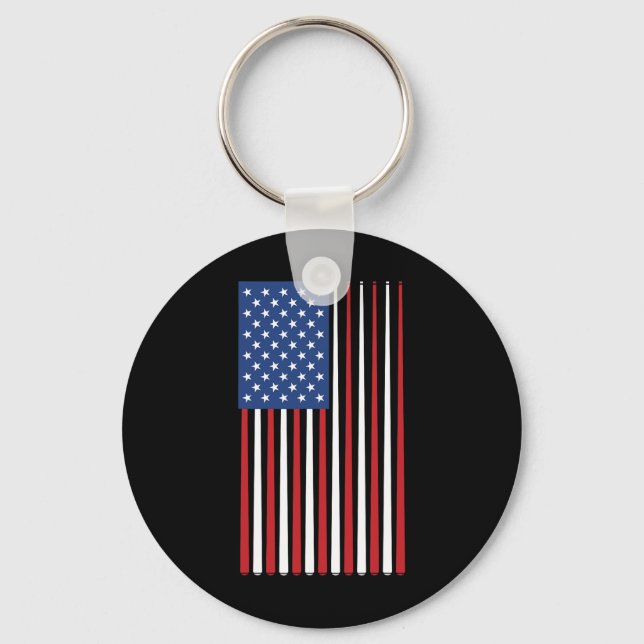 Porte-clés Joueur de billard américain Drapeau Bâtons de la p (Recto)