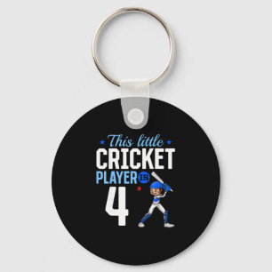 Porte-clés Joueur de cricket pour 4ème anniversaire 