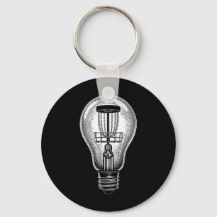 Porte-clés Joueur de Disc Golf Ampoule Esquisse Bonne Idée Go