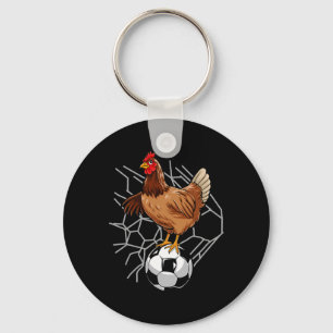 Porte-clés Joueur de football de soccer de poulet Sports _1