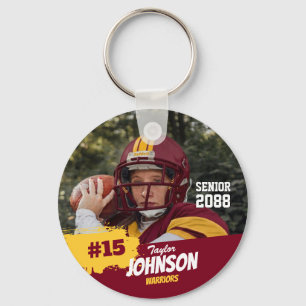 Porte-clés Joueur de football nuit senior photo personnalisée