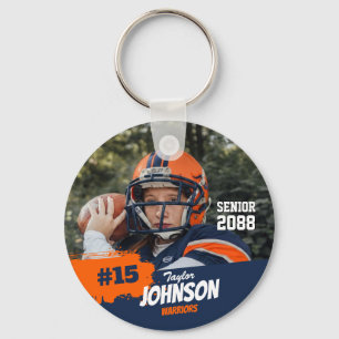 Porte-clés Joueur de football nuit senior photo personnalisée