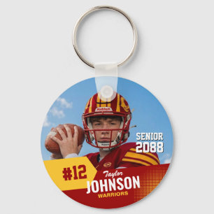 Porte-clés Joueur de football nuit senior photo personnalisée