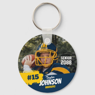 Porte-clés Joueur de football nuit senior photo personnalisée