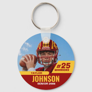 Porte-clés Joueur de football Senior Night Photo personnalisé