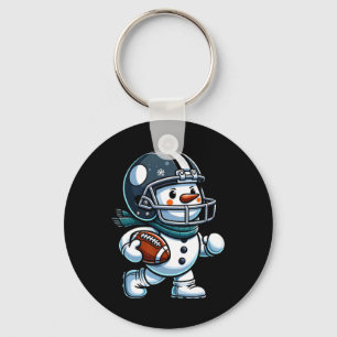 Porte-clés Joueur de football Snowman Coupe de football Noël
