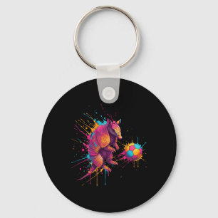 Porte-clés Joueur de football tatouage art peinture éclabouss