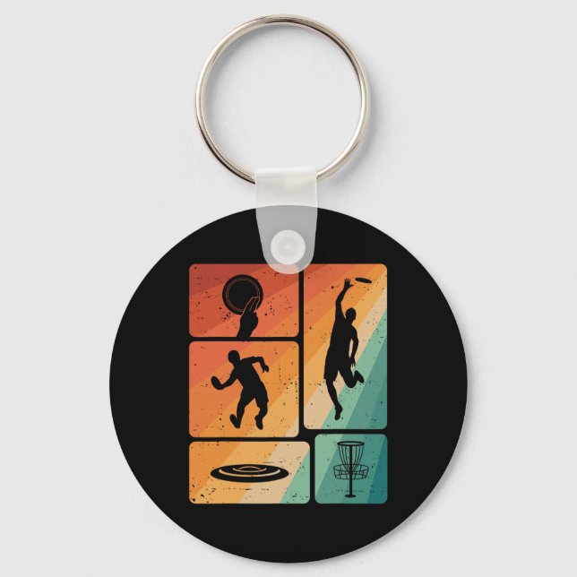 Porte-clés Joueur de golf à disque drôle Cool Flying Disk Spo (Recto)