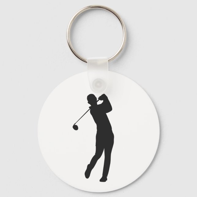 Porte-clés Joueur de golf en silhouette (Recto)