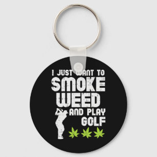 Porte-clés Joueur de golf fumeur de beuh Thc Golfeur Fumeur