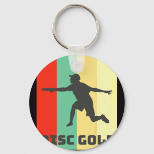 Porte-clés Joueur de golf sur disque Sport de golf sur disque