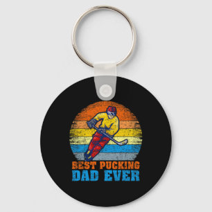 Porte-clés Joueur de hockey masculin Vintage Meilleur père de