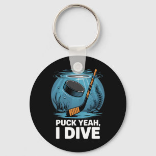 Porte-clés Joueur de hockey subaquatique Puck ouais plongée s