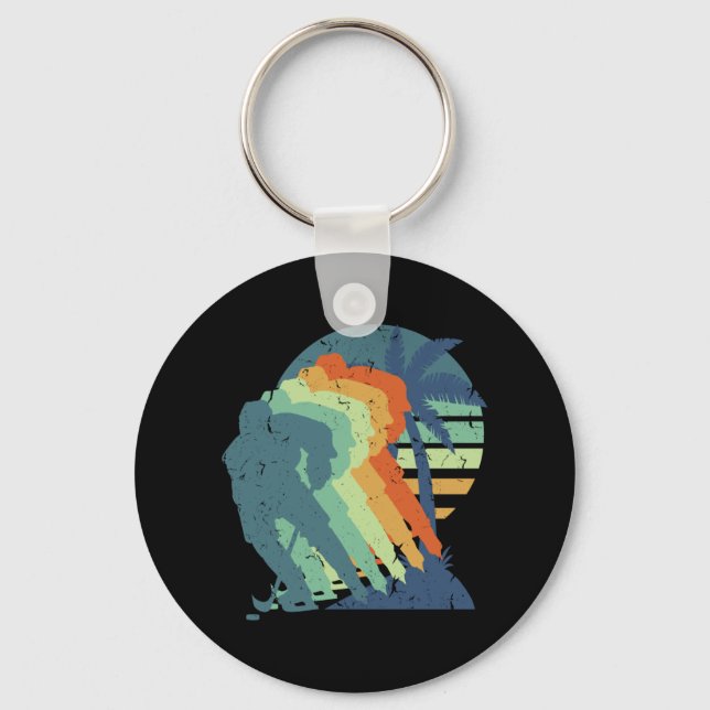 Porte-clés Joueur de hockey sur glace Retro Hockey Joueur de  (Recto)