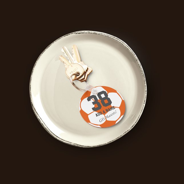 Porte-clés Joueur de l'équipe de football blanc orange ・ pers (Créateur téléchargé)