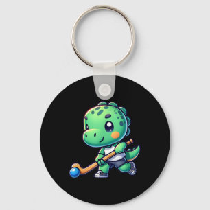 Porte-clés Joueur de l'équipe de hockey sur gazon de dinosaur