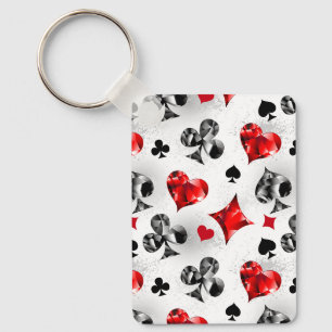 Porte-clés Joueur de poker Joueur de cartes de jouer costumes