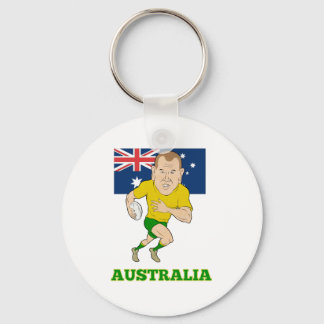 Porte-clés Joueur de rugby à XV avec drapeau australien