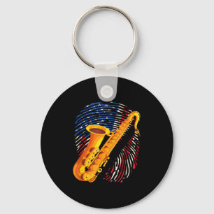 Porte-clés Joueur de saxophone américain saxophoniste groupe